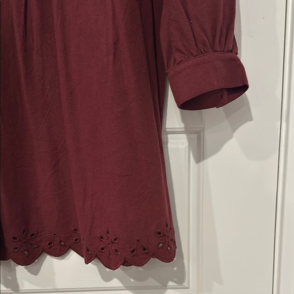 NWT Madewell Chic Burgundy Eyelet Dress - Picture 5 of 9